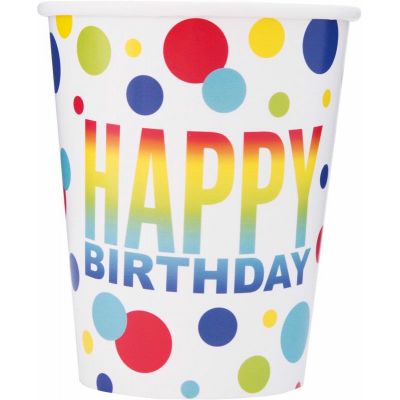 Rainbow Spot Paper Party Cups