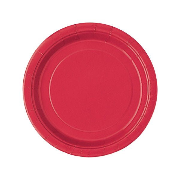 Red Paper Party Plates 17cm - 20pk