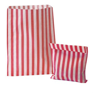 Red Candy Striped Treat Bag