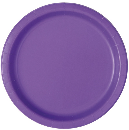 Neon Purple Paper Plates 17cm - 20pk