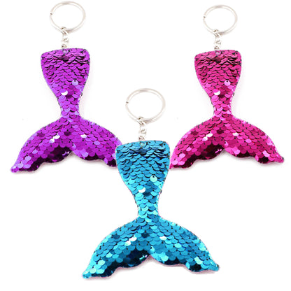 Sequin Mermaid Tail Keyring  - 12cm