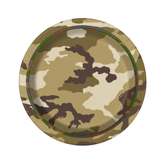 New Camouflage Party Paper Plates 17cm 8 Pack