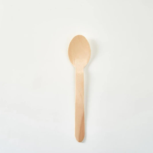 Birch Wood Dessert Spoon - Individual