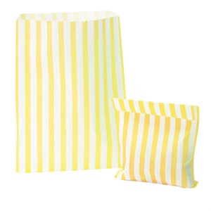 Yellow Candy Striped Treat Bag